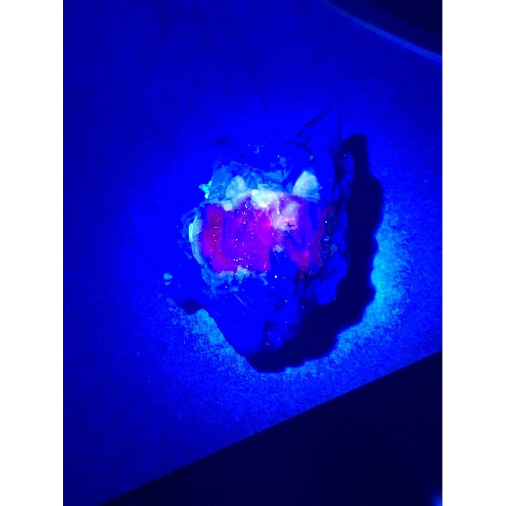 Striking 13oz Blue Fluorite Crystal Cluster with Intense UV Fluorescence